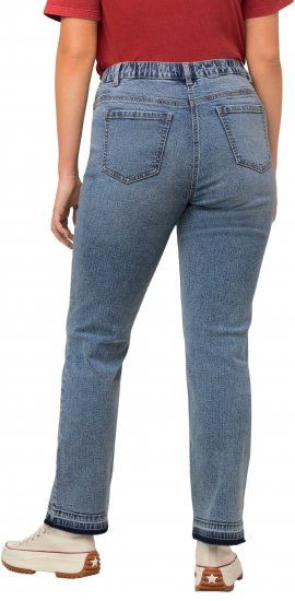 Ulla Popken Wide Leg Stretch Fit Mandy Jeans Light Blue Denim - Kavbojke & Hlače v Velikih Številkah – Plus Size - 