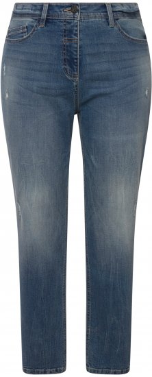 Ulla Popken Thermal Mom Jeans Blue Denim - Kavbojke & Hlače v Velikih Številkah – Plus Size - 
