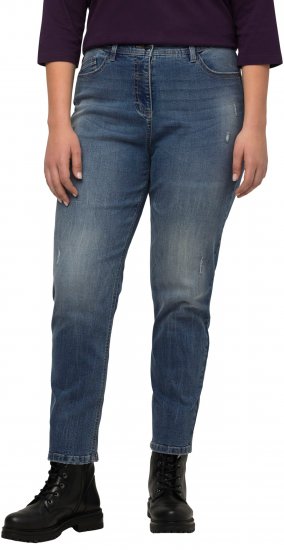 Ulla Popken Thermal Mom Jeans Blue Denim - Kavbojke & Hlače v Velikih Številkah – Plus Size - 