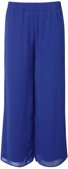 Ulla Popken Layered Chiffon Wide Leg Pants Blue - Kavbojke & Hlače v Velikih Številkah – Plus Size - 