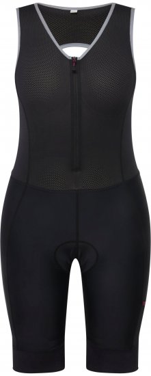 Ulla Popken Padded Cycling Zip Front Bodysuit Black - Kavbojke & Hlače v Velikih Številkah – Plus Size - 