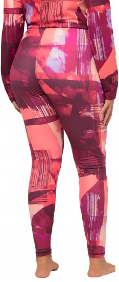 Ulla Popken Abstract Print Ski Leggings Red - Kavbojke & Hlače v Velikih Številkah – Plus Size - 
