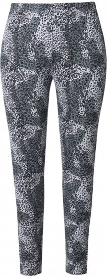 Ulla Popken Leopard Print Leggings Black - Kavbojke & Hlače v Velikih Številkah – Plus Size - 