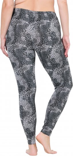 Ulla Popken Leopard Print Leggings Black - Kavbojke & Hlače v Velikih Številkah – Plus Size - 