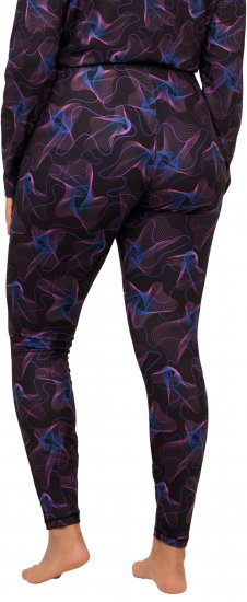 Ulla Popken Geometric Wave Quick Drying Ski Leggings Black - Kavbojke & Hlače v Velikih Številkah – Plus Size - 