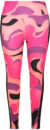 Ulla Popken Abstract Print Quick Dry Leggings Purple - Kavbojke & Hlače v Velikih Številkah – Plus Size - 