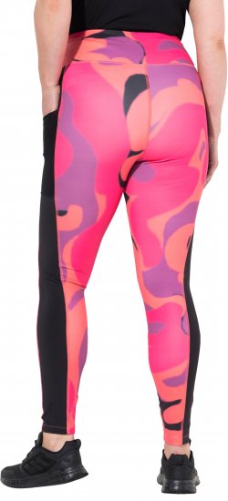 Ulla Popken Abstract Print Quick Dry Leggings Purple - Kavbojke & Hlače v Velikih Številkah – Plus Size - 