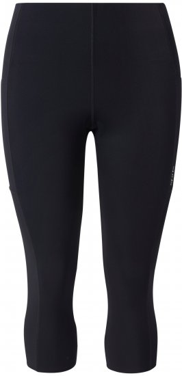 Ulla Popken Cropped Sports Leggings Black - Kavbojke & Hlače v Velikih Številkah – Plus Size - 