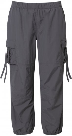 Ulla Popken Elastic Waist Cargo Pants Graphite Grey - Kavbojke & Hlače v Velikih Številkah – Plus Size - 