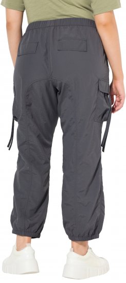 Ulla Popken Elastic Waist Cargo Pants Graphite Grey - Kavbojke & Hlače v Velikih Številkah – Plus Size - 
