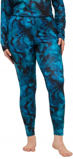Ulla Popken Ink Print Functional Ski Leggings Blue - Kavbojke & Hlače v Velikih Številkah – Plus Size - 