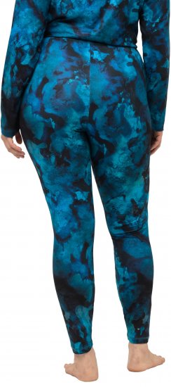Ulla Popken Ink Print Functional Ski Leggings Blue - Kavbojke & Hlače v Velikih Številkah – Plus Size - 
