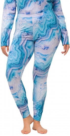 Ulla Popken Marble Ski Leggings Blue - Kavbojke & Hlače v Velikih Številkah – Plus Size - 