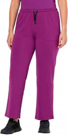Ulla Popken Straight Leg Joggers Purple - Kavbojke & Hlače v Velikih Številkah – Plus Size - 