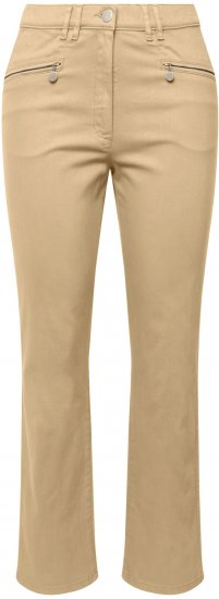 Ulla Popken Mony Tapered Leg Zip Pocket Pants Dark Putty - Kavbojke & Hlače v Velikih Številkah – Plus Size - 