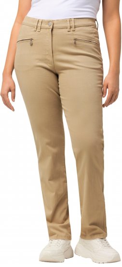 Ulla Popken Mony Tapered Leg Zip Pocket Pants Dark Putty - Kavbojke & Hlače v Velikih Številkah – Plus Size - 
