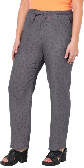 Ulla Popken Muslin Pull On Pants Black - Kavbojke & Hlače v Velikih Številkah – Plus Size - 