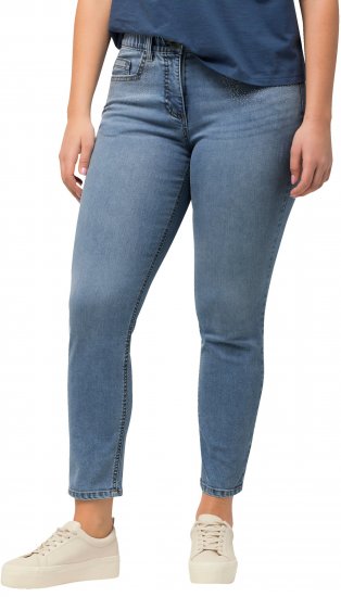 Ulla Popken Rhinestone Detail Stretch Fit Skinny Jeans Blue - Kavbojke & Hlače v Velikih Številkah – Plus Size - 
