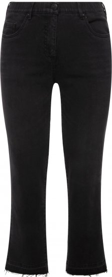 Ulla Popken Sarah Fringe Hem Jeans Black - Kavbojke & Hlače v Velikih Številkah – Plus Size - 
