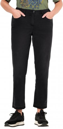 Ulla Popken Sarah Fringe Hem Jeans Black - Kavbojke & Hlače v Velikih Številkah – Plus Size - 