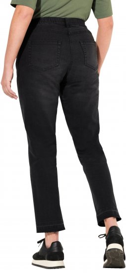 Ulla Popken Sarah Fringe Hem Jeans Black - Kavbojke & Hlače v Velikih Številkah – Plus Size - 