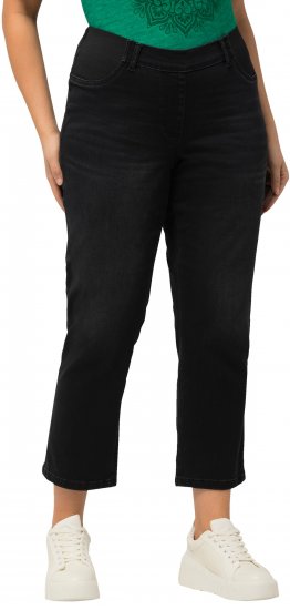 Ulla Popken Sienna Crop Stretch Jeans Black - Kavbojke & Hlače v Velikih Številkah – Plus Size - 
