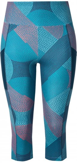 Ulla Popken Quick Dry Cropped Geometric Print Leggings Blue - Jakne - 