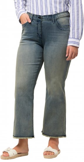 Ulla Popken Fringed Leg Mandy Jeans Blue - Kavbojke & Hlače v Velikih Številkah – Plus Size - 