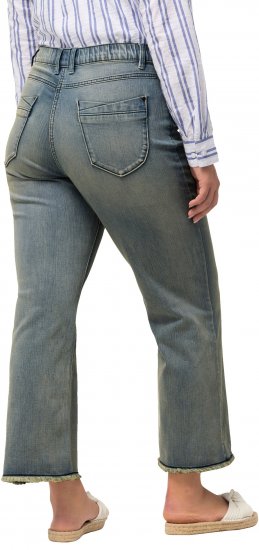 Ulla Popken Fringed Leg Mandy Jeans Blue - Kavbojke & Hlače v Velikih Številkah – Plus Size - 