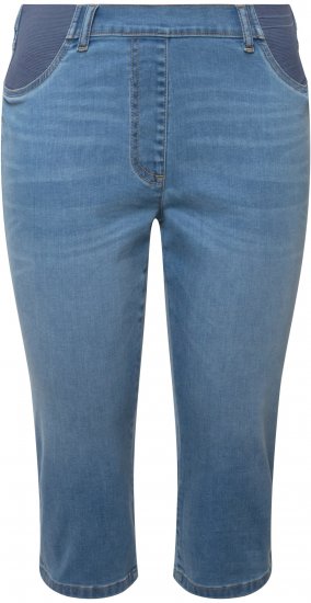 Ulla Popken Sienna Stretch Denim Capris Blue - Kavbojke & Hlače v Velikih Številkah – Plus Size - 