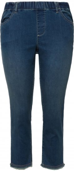 Ulla Popken Cropped Narrow Leg Jeans Blue Denim - Kavbojke & Hlače v Velikih Številkah – Plus Size - 