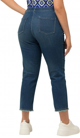 Ulla Popken Cropped Narrow Leg Jeans Blue Denim - Kavbojke & Hlače v Velikih Številkah – Plus Size - 