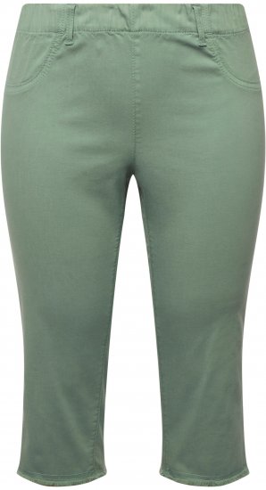 Ulla Popken Stretch Fit Raw Hem Moss Green - Kavbojke & Hlače v Velikih Številkah – Plus Size - 