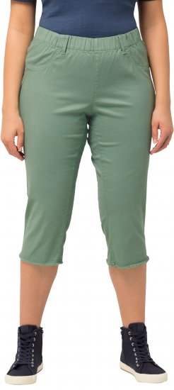 Ulla Popken Stretch Fit Raw Hem Moss Green - Kavbojke & Hlače v Velikih Številkah – Plus Size - 