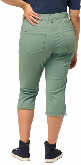 Ulla Popken Stretch Fit Raw Hem Moss Green - Kavbojke & Hlače v Velikih Številkah – Plus Size - 