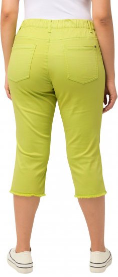 Ulla Popken Stretch Fit Raw Hem Capris Pistachio - Kavbojke & Hlače v Velikih Številkah – Plus Size - 