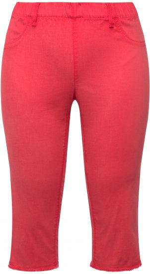 Ulla Popken Stretch Fit Raw Hem Capris Dark Coral - Kavbojke & Hlače v Velikih Številkah – Plus Size - 