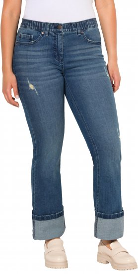 Ulla Popken Wide Cuff Stretch Fit Jeans Blue Denim - Kavbojke & Hlače v Velikih Številkah – Plus Size - 