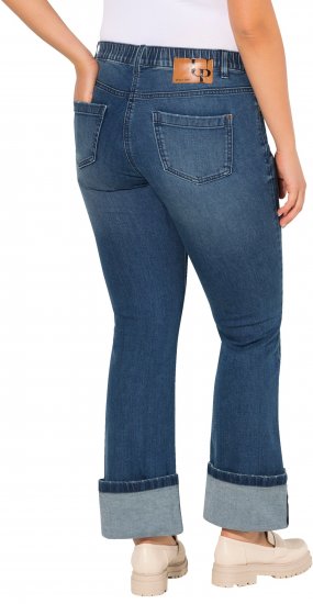 Ulla Popken Wide Cuff Stretch Fit Jeans Blue Denim - Kavbojke & Hlače v Velikih Številkah – Plus Size - 
