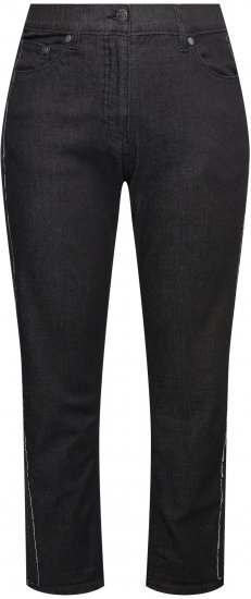 Ulla Popken Raw Denim Stripe Stretch Fit Jeans Black - Kavbojke & Hlače v Velikih Številkah – Plus Size - 