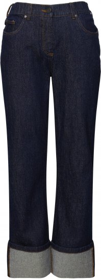 Ulla Popken Turn Up Hem Wide Leg Mary Jeans Grey Denim - Kavbojke & Hlače v Velikih Številkah – Plus Size - 