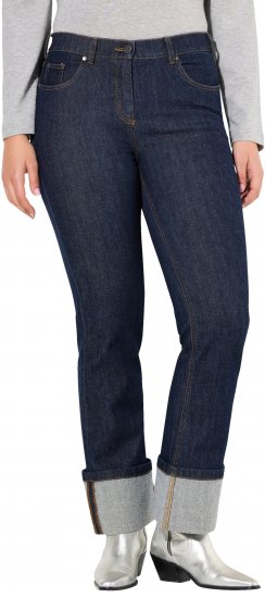 Ulla Popken Turn Up Hem Wide Leg Mary Jeans Grey Denim - Kavbojke & Hlače v Velikih Številkah – Plus Size - 