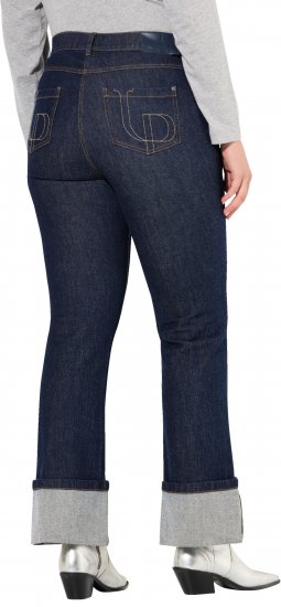 Ulla Popken Turn Up Hem Wide Leg Mary Jeans Grey Denim - Kavbojke & Hlače v Velikih Številkah – Plus Size - 