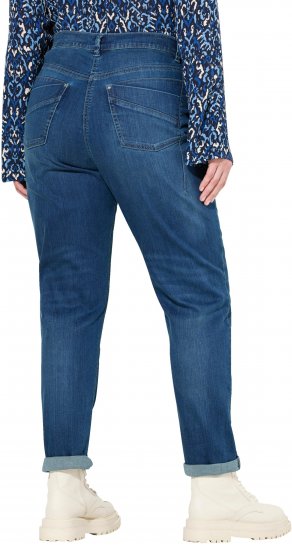 Ulla Popken Rivet Detail Mom Jeans Blue - Kavbojke & Hlače v Velikih Številkah – Plus Size - 