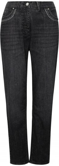 Ulla Popken Rivet Detail Mom Jeans Denim Blue - Kavbojke & Hlače v Velikih Številkah – Plus Size - 