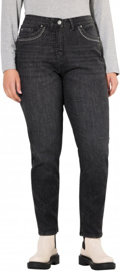 Ulla Popken Rivet Detail Mom Jeans Denim Blue - Kavbojke & Hlače v Velikih Številkah – Plus Size - 