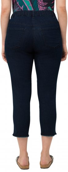 Ulla Popken Cropped Raw Hem Jeggings Denim Blue - Kavbojke & Hlače v Velikih Številkah – Plus Size - 