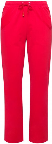 Ulla Popken Elastic Waist Sweatpants Red - Kavbojke & Hlače v Velikih Številkah – Plus Size - 