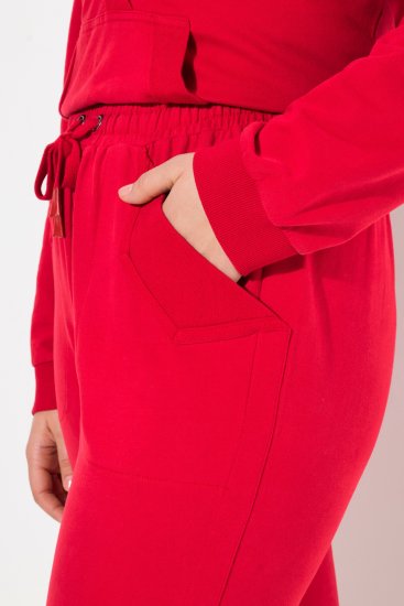 Ulla Popken Elastic Waist Sweatpants Red - Kavbojke & Hlače v Velikih Številkah – Plus Size - 