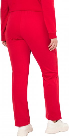 Ulla Popken Elastic Waist Sweatpants Red - Kavbojke & Hlače v Velikih Številkah – Plus Size - 
